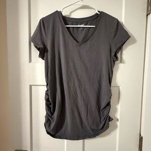 Old Navy Gray Maternity V-Neck Short Sleeve Top